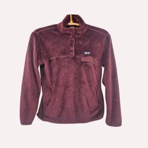 Patagonia Re-Tool Snap-T Pullover Women's Large Burgandy Soft Fleece Polartec